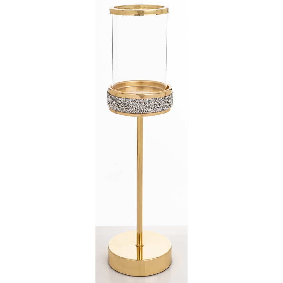 Świecznik złoty z kloszem 39x10 cm NIRAMAL