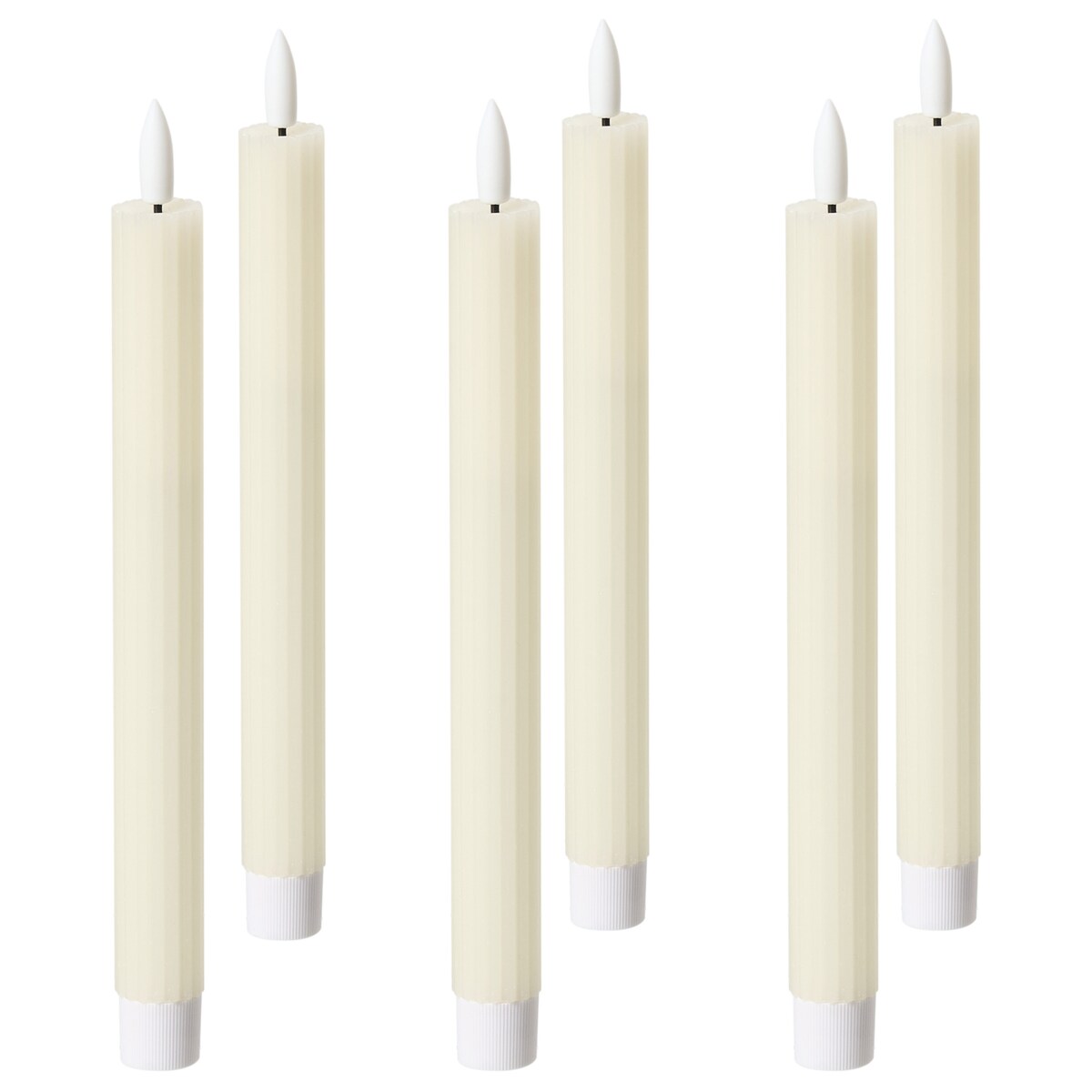 Zestaw 6 świec LED SAPHIR 24 cm Złamana biel
