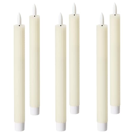 Zestaw 6 świec LED SAPHIR 24 cm Złamana biel