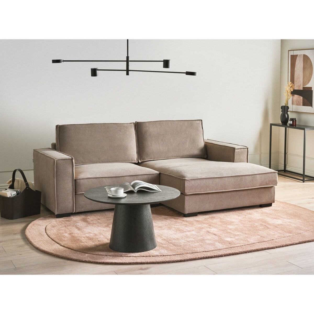 Narożnik KOLDING Beżowoszary Lewostronny