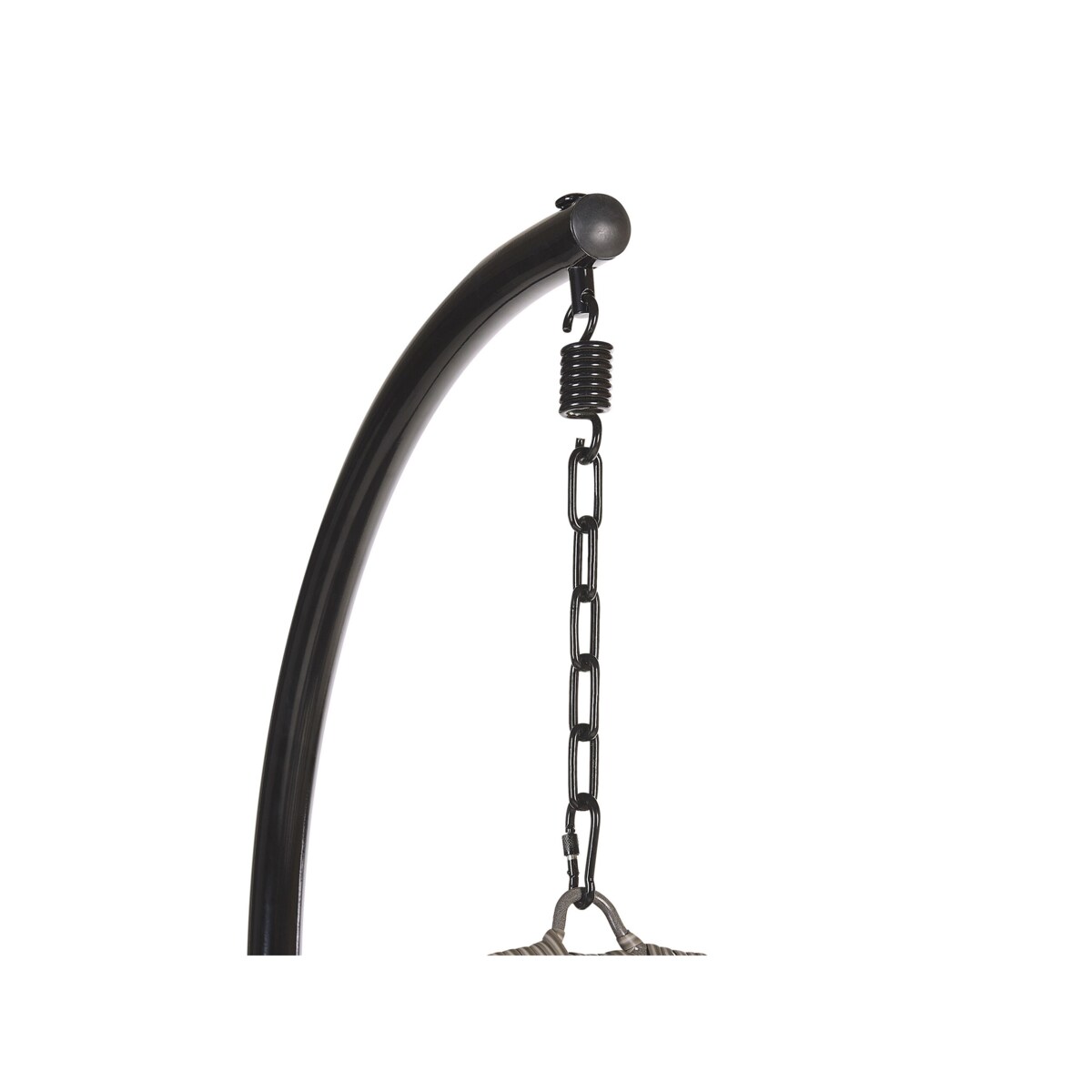 Fotel wiszący ze stojakiem z technorattanu szary CASOLI