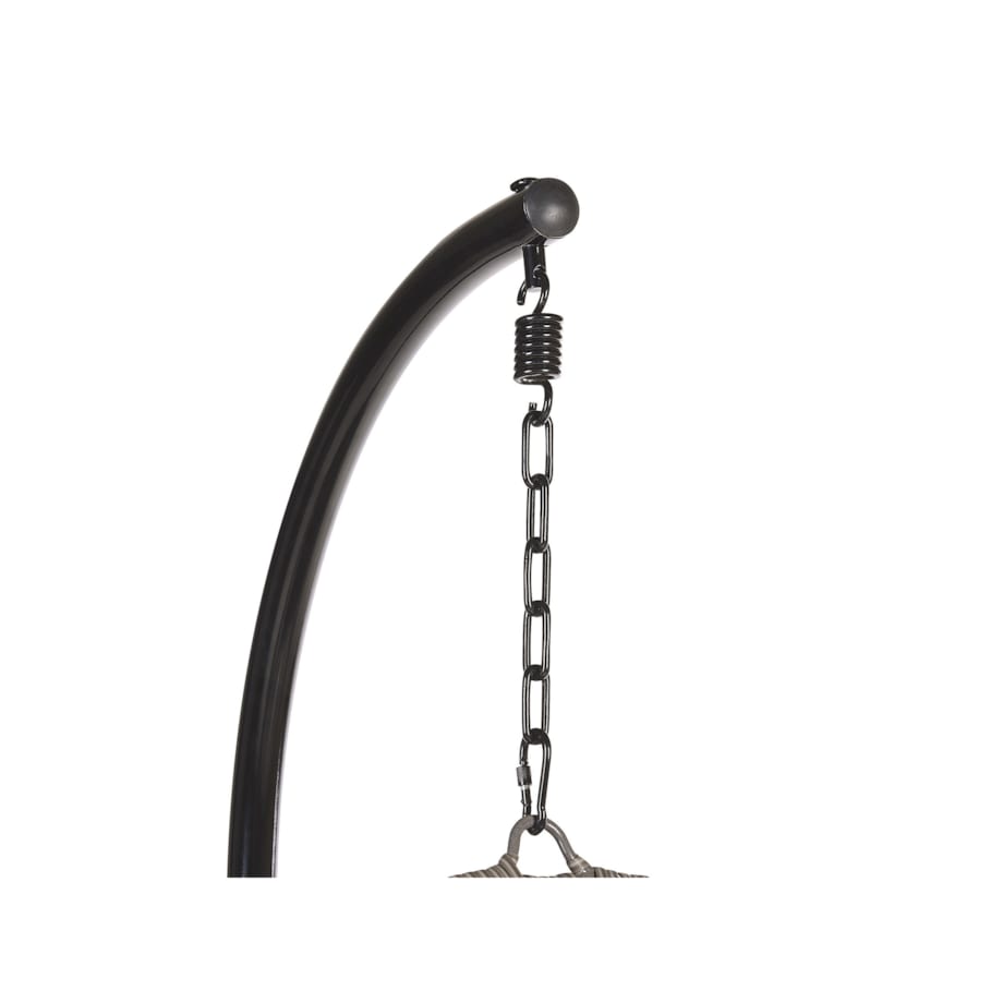 Fotel wiszący ze stojakiem z technorattanu szary CASOLI