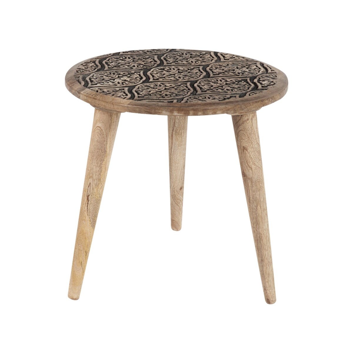 Zestaw 2 stolików pomocniczych SHARMA Drewno mango Brązowy/ czarny