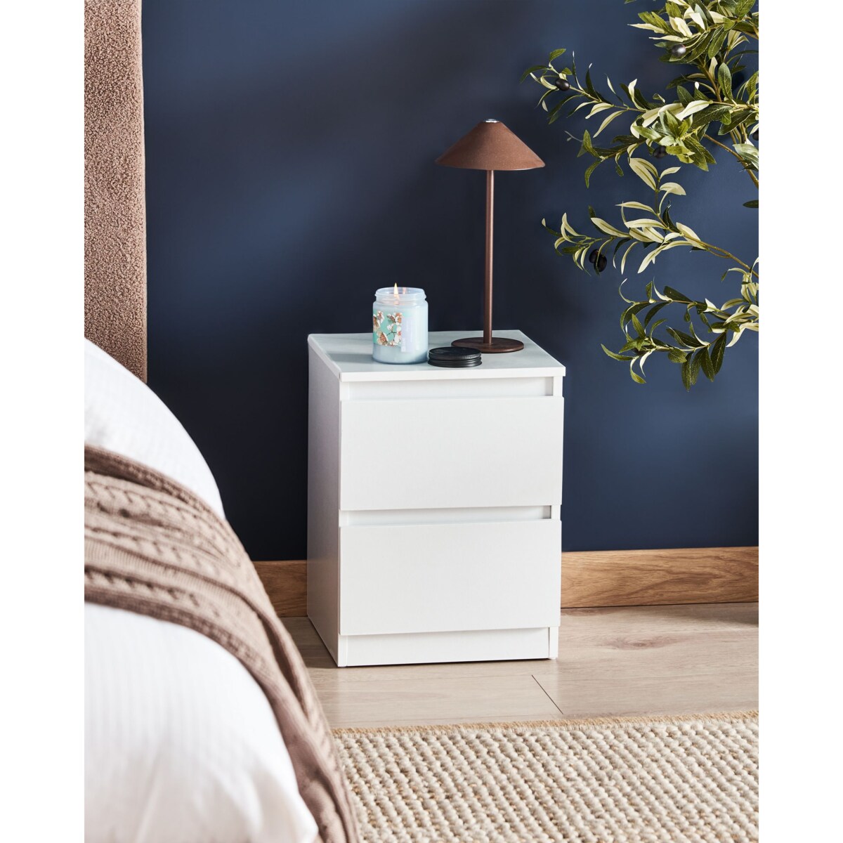 Szafka nocna 2 szuflady WINNIPEG Biały