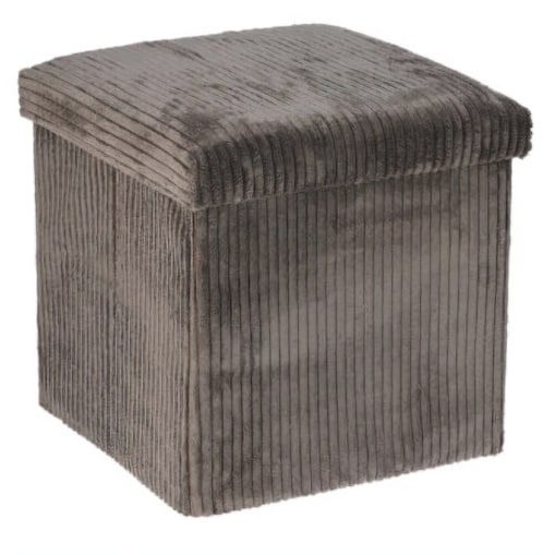Pufa ze schowkiem sztruksowa TOBO, 38 x 38 x 38 cm