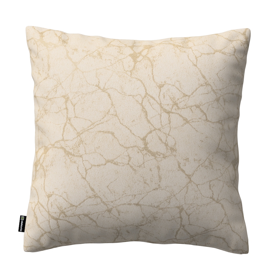 Poszewka Kinga na poduszkę 50x50 marmurkowy złoty wzór na tle ecru