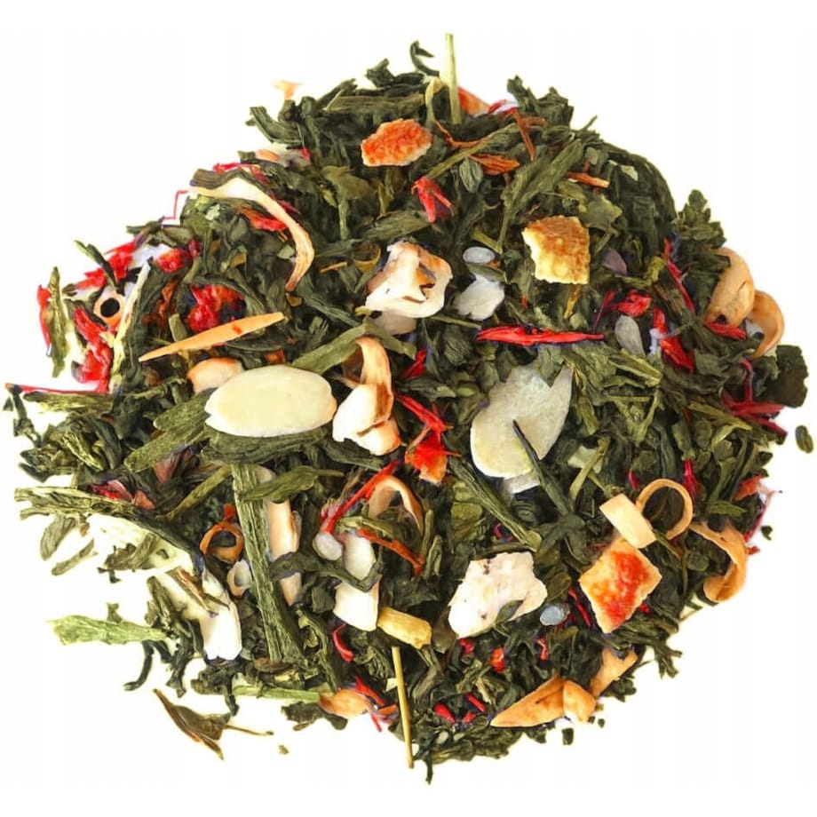 Herbata zielona PRZYSMAK ŚW MIKOŁAJA premium jabłka pomarańcza migdały 100G - herbata liściasta sypana mieszanka napar susz