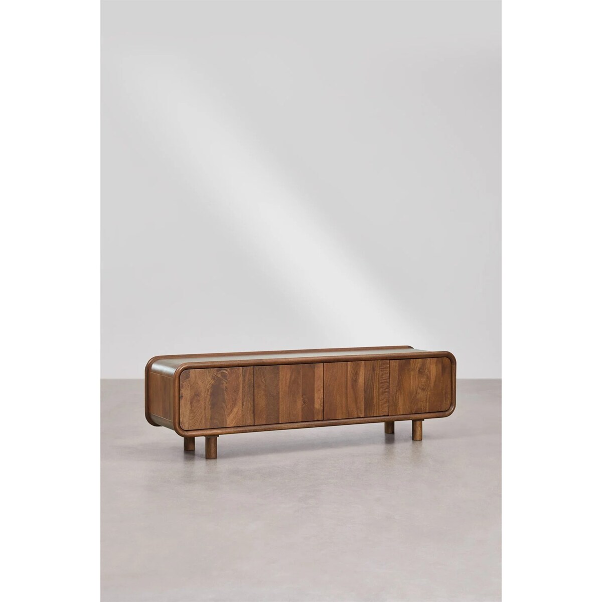 Szafka RTV 175x45 cm z ciemnego drewna mango Gina