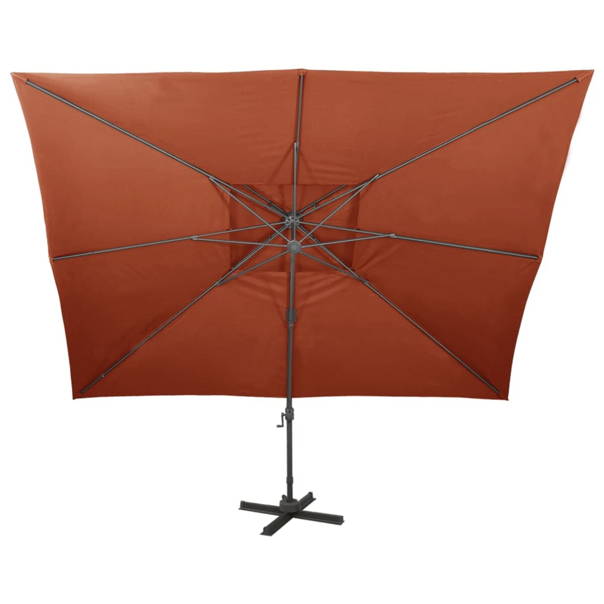 vidaXL Parasol wiszący z podwójną czaszą, 400x300 cm, terakota