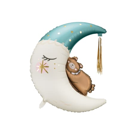 Balon foliowy Miś na księżycu, 80x98 cm, mix