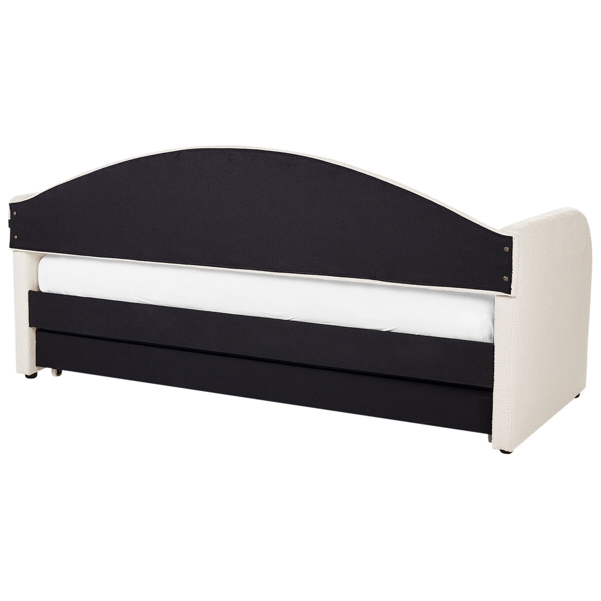 Łóżko wysuwane boucle 90 x 200 cm jasnobeżowe EYBURIE