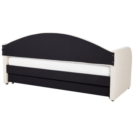 Łóżko wysuwane boucle 90 x 200 cm jasnobeżowe EYBURIE