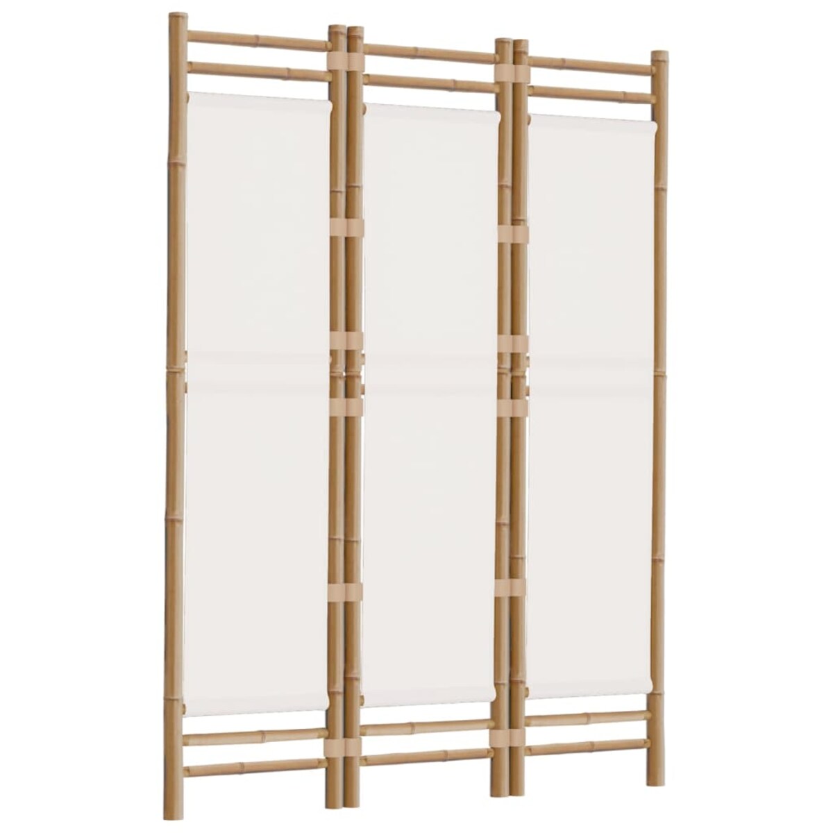 vidaXL Składany parawan 3-panelowy, 120 cm, bambus i płótno
