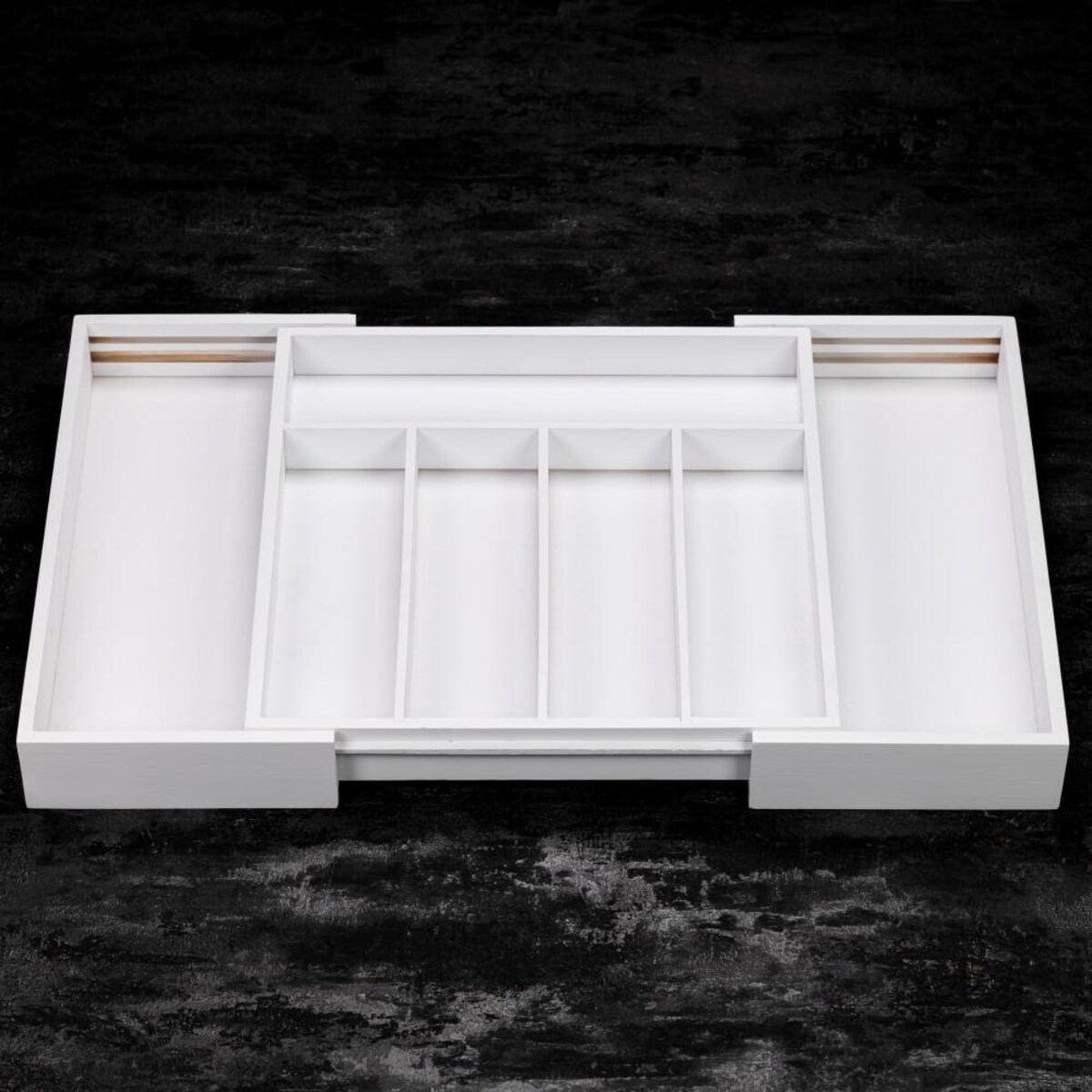 Wkład organizer do szuflady na sztućce rozsuwany 52/31x31cm biały KINGHOFF