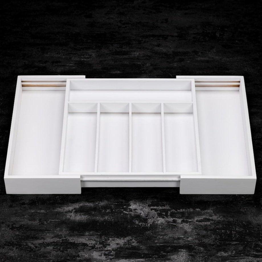 Wkład organizer do szuflady na sztućce rozsuwany 52/31x31cm biały KINGHOFF