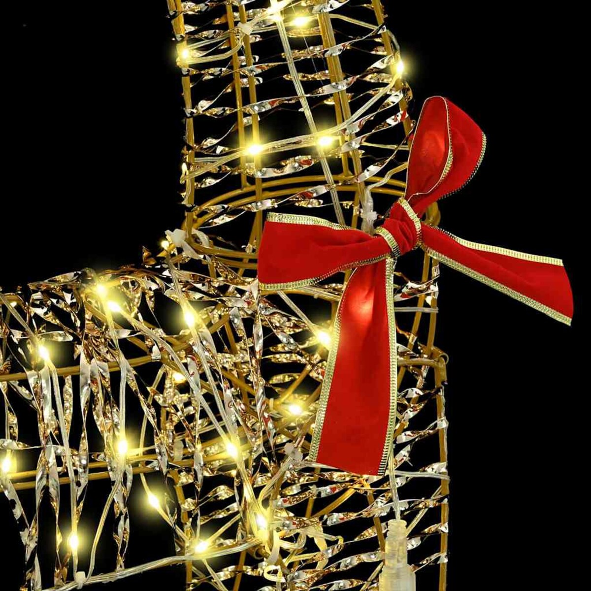 vidaXL Renifer ciągnący sanie Ciepła biel 70 x 26 x 128,5 cm PET