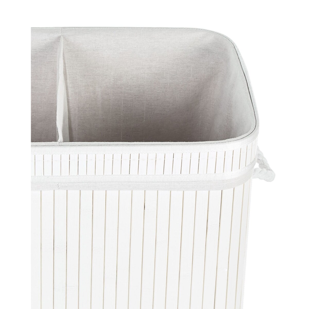 Kosz bambusowy z pokrywką biały KALTHOTA