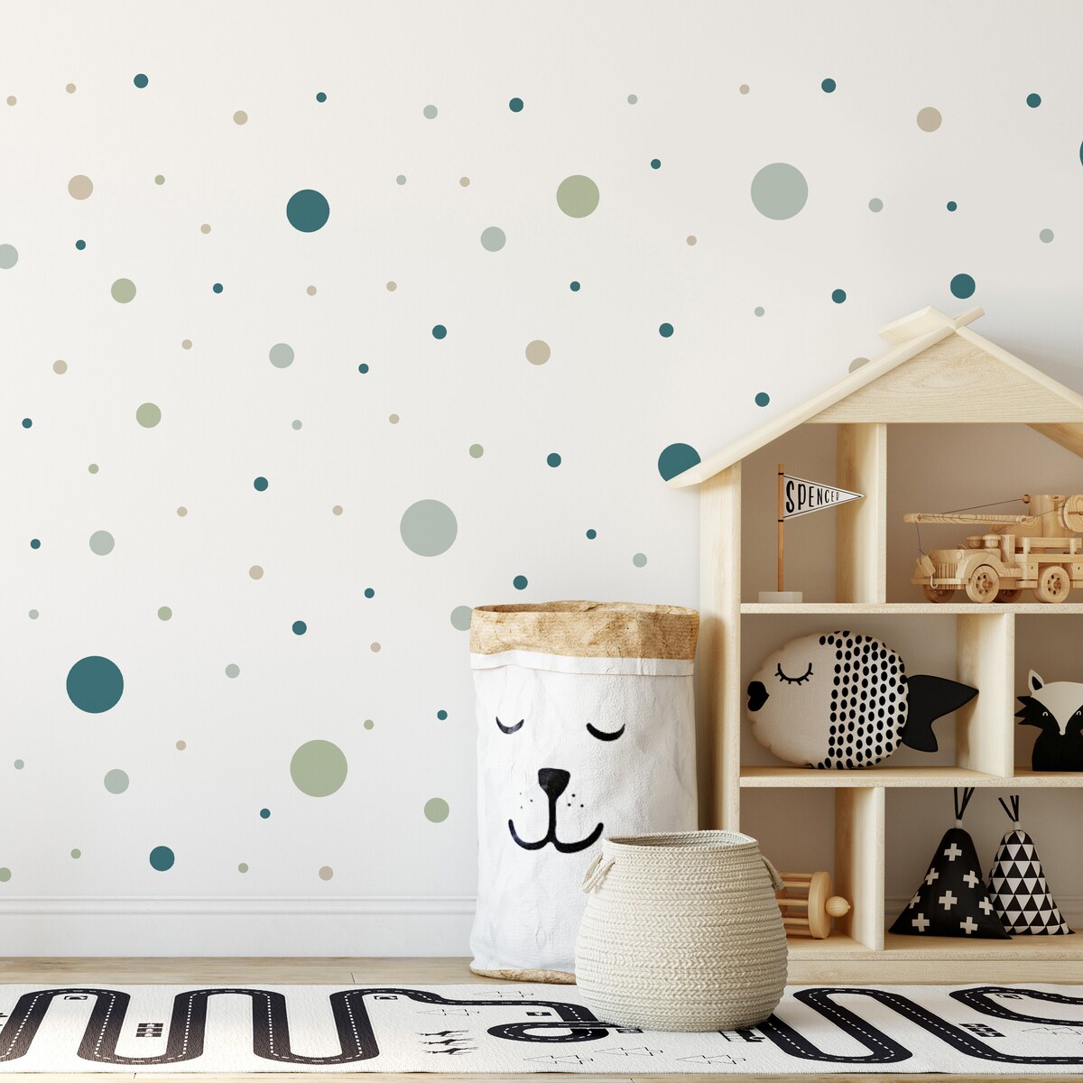 Naklejki Na Ścianę Dla Dzieci GROCHY Morskie Kropeczki Zestaw 150szt.