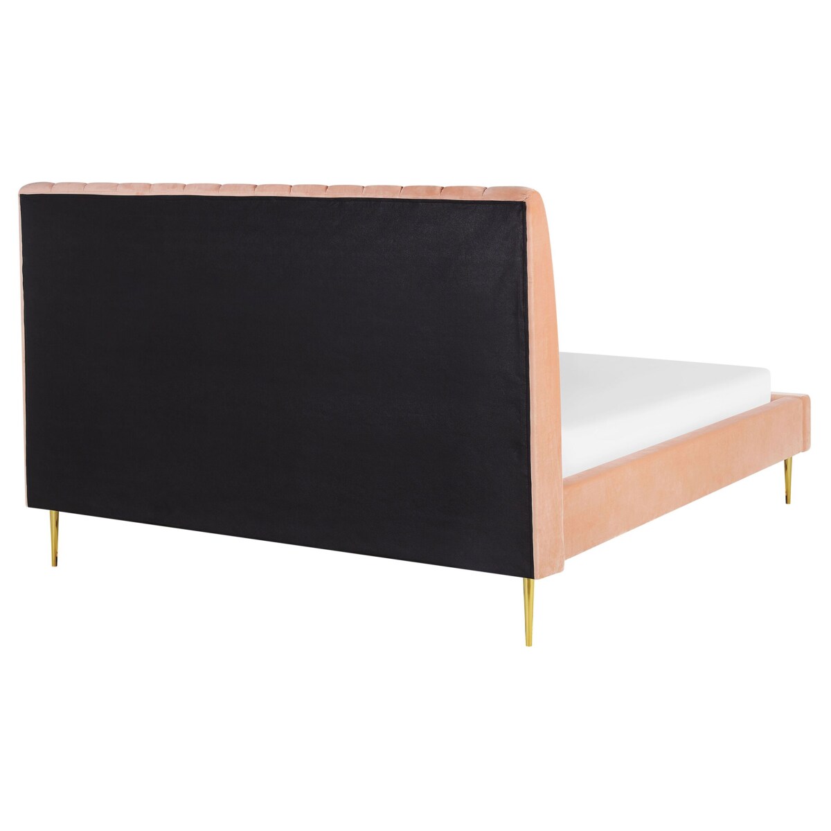 Łóżko welurowe 160 x 200 cm brzoskwiniowe MARVILLE