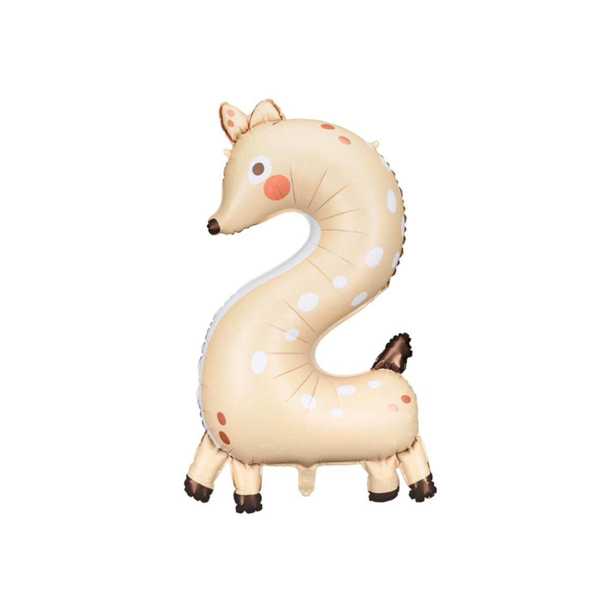 Balon foliowy Cyfra 2 - Sarenka, 65x102 cm, mix