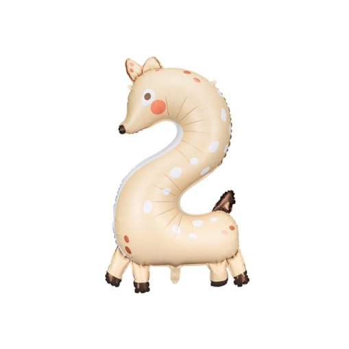 Balon foliowy Cyfra 2 - Sarenka, 65x102 cm, mix