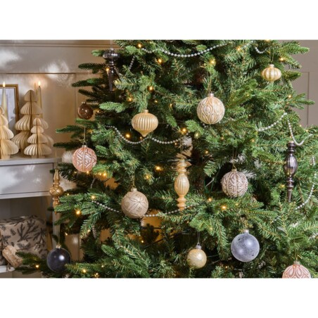 Zestaw 24 bombek WINTERLIGHT Szkło Różowe złoto