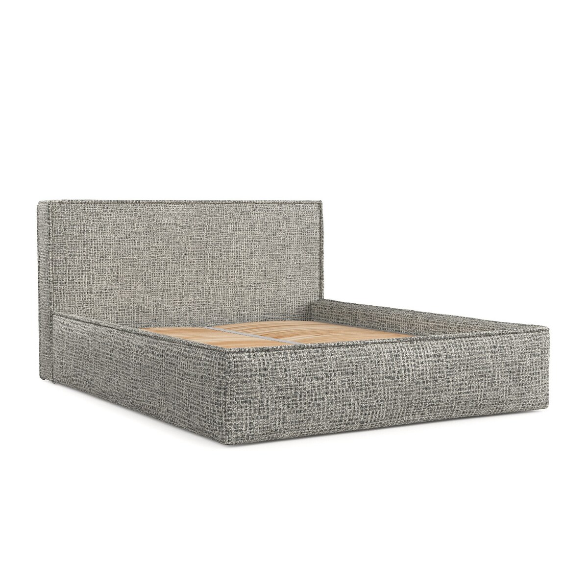 Łóżko kontynentalne SATO 180x200 z pojemnikiem, Jasny Melanż, tkanina Coco 83