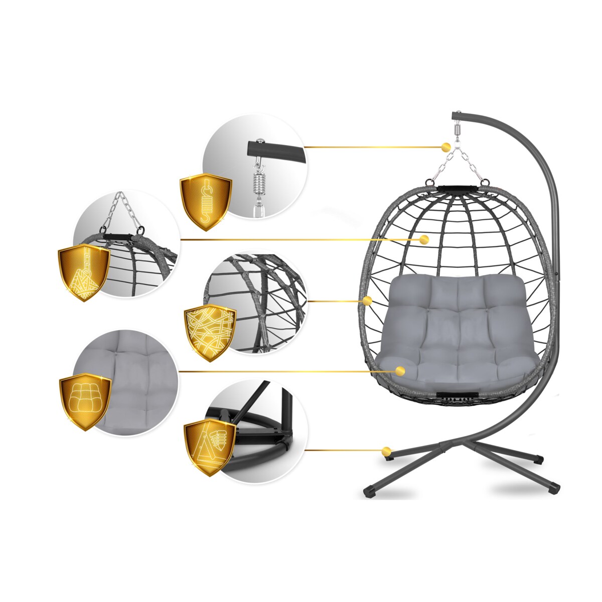 Fotel wiszący kokon ogrodowy składany huśtawka Tihuana Sofotel