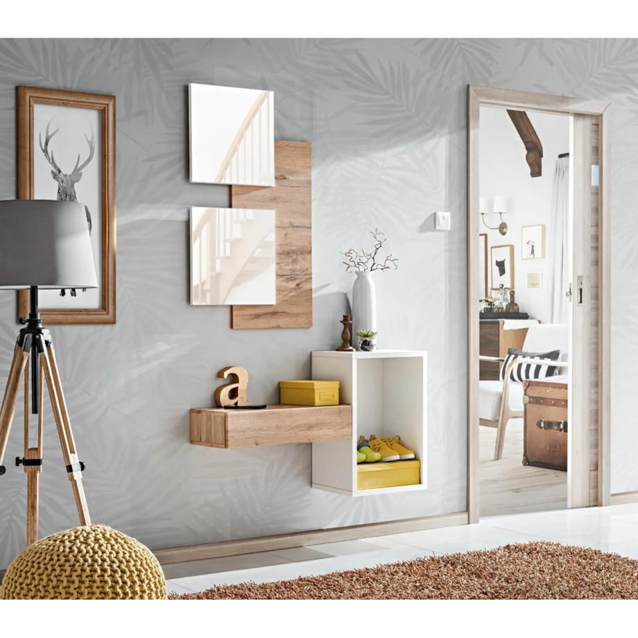 Konsola wisząca EASY 100x60 biała/dąb wotan