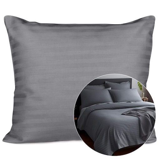 Poszewka satyna bawełniana 70x80 Cizgili kolor antracyt