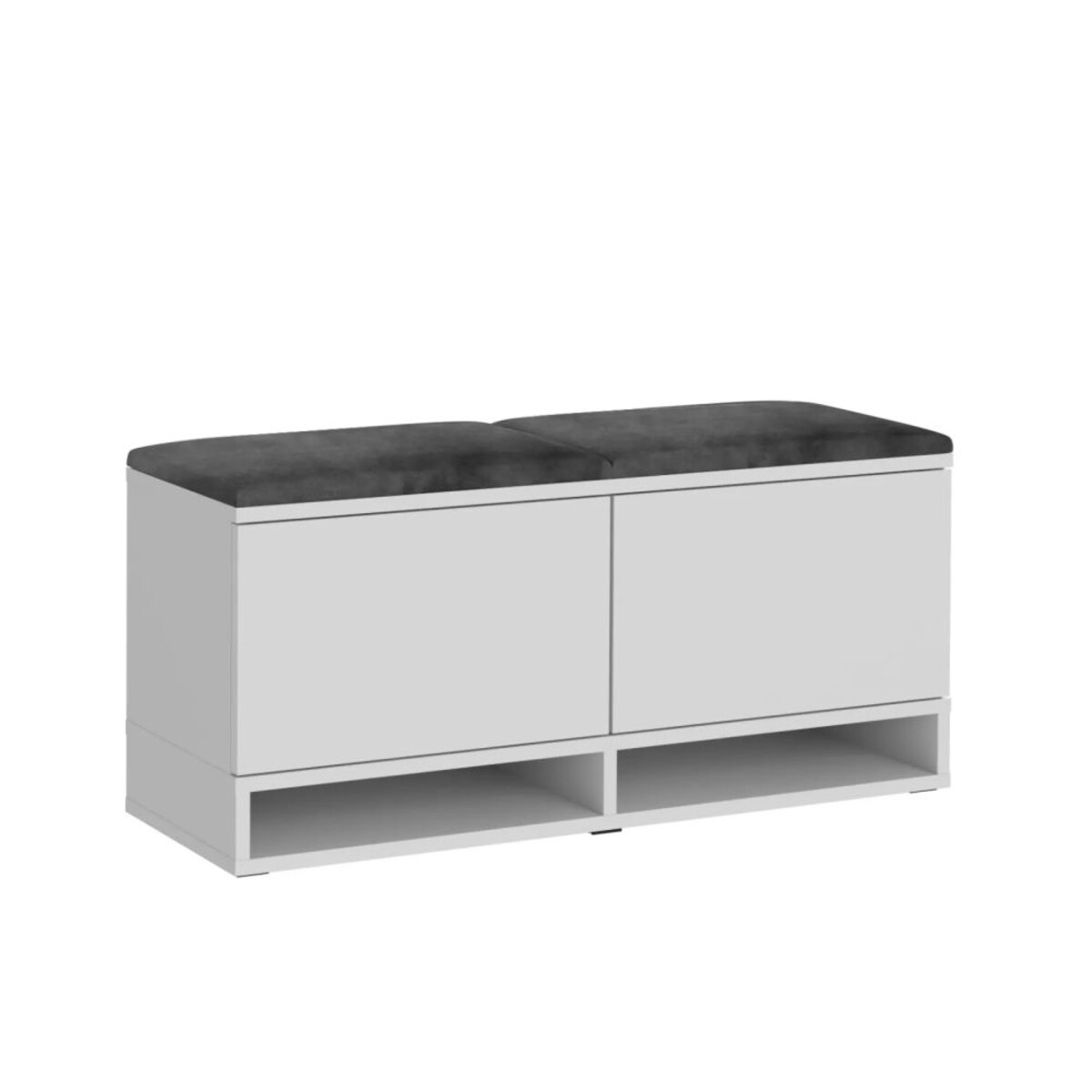 Szafka na buty z siedziskiem i wieszakiem DUBAI biała/szara