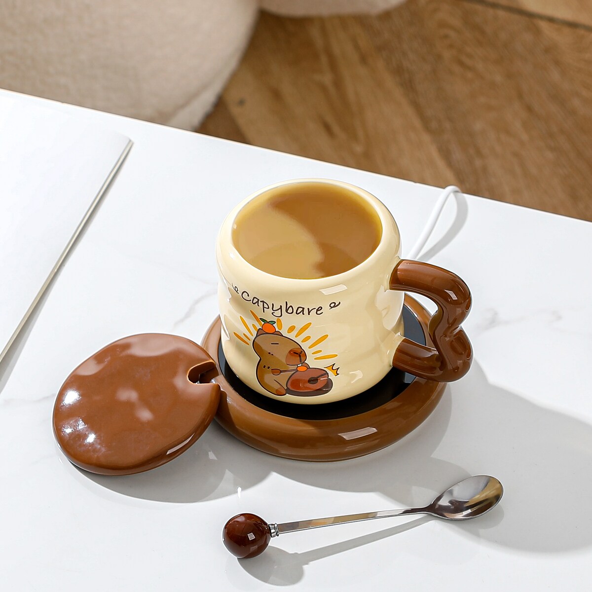 KUBEK Z PODGRZEWACZEM USB Łyżka Kabel USB KUBEK ŚWIĄTECZNY DO KAWY Prezent