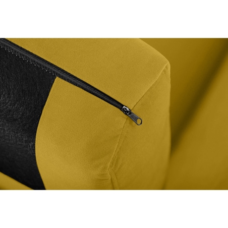 KONSIMO TAGIO Żółty narożnik skandynawski z pufą/ otomaną, prawy