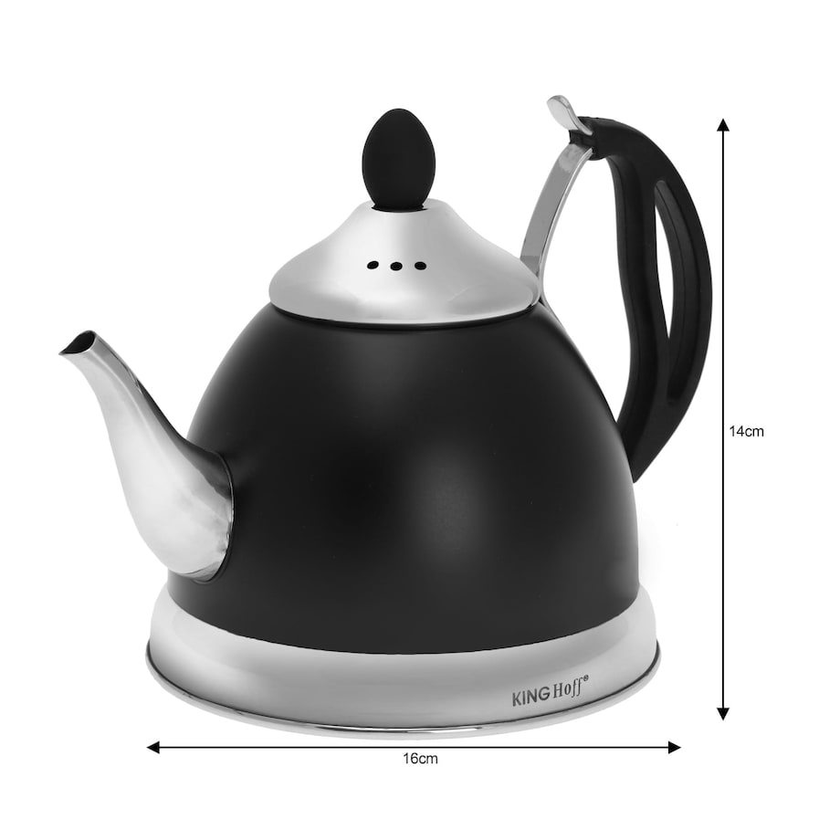 Czajnik czajniczek zaparzacz do herbaty i ziół 1.0L czarny KINGHOFF