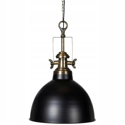 LAMPA SUFITOWA WISZĄCA NAD STÓŁ LOFT DUŻA METALOWA CZARNA MAT 60CM E27