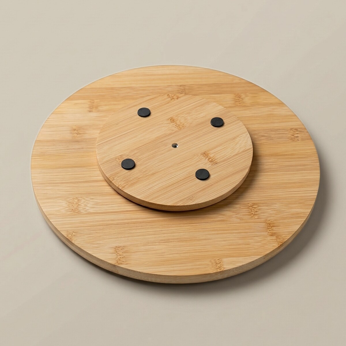 Okrągła taca obrotowa do serwowania przekąsek GIRO, Ø 33 cm, bambus