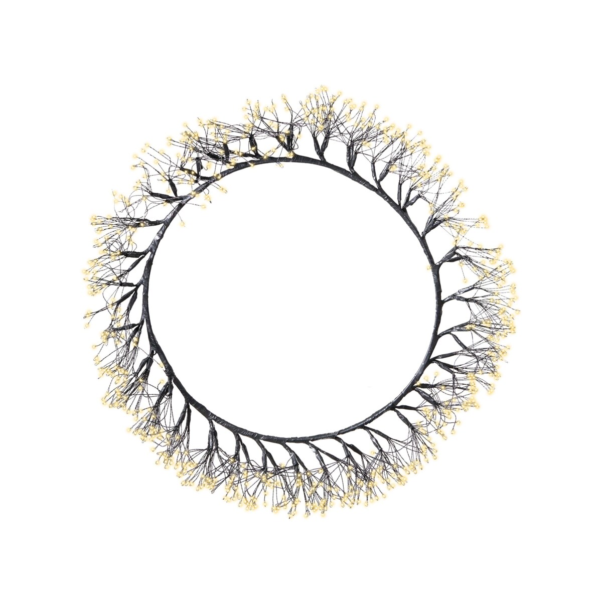 Wieniec świąteczny LED MUGGAN Czarny 52 cm