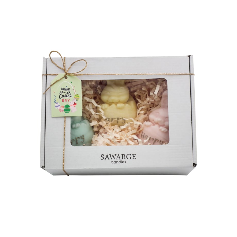 Zestaw prezentowy wielkanocny świece sojowe zajączki w skorupce