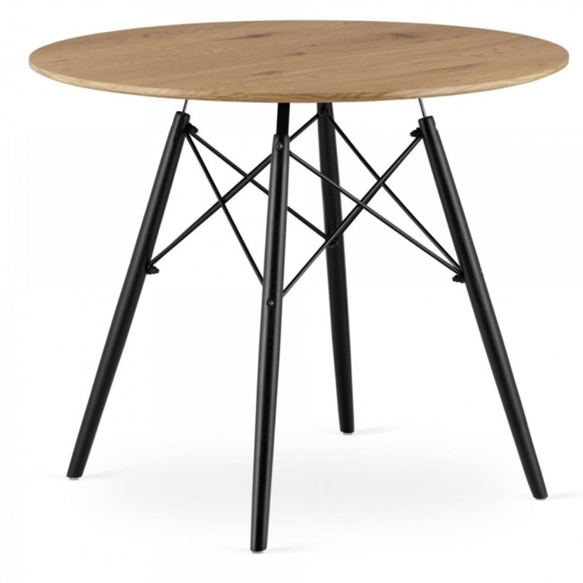 Stół okrągły 80 cm do salonu jadalni blat w kolorze drewna skandynawski