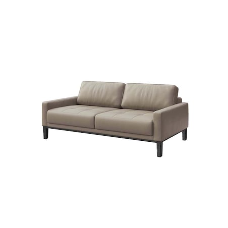 Sofa 2-osobowa Musso szara z pikowanym siedziskiem