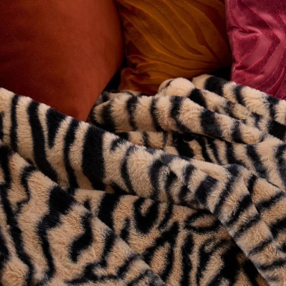 Pled koc futrzany ze zwierzęcym nadrukiem Orana 120x160 cm