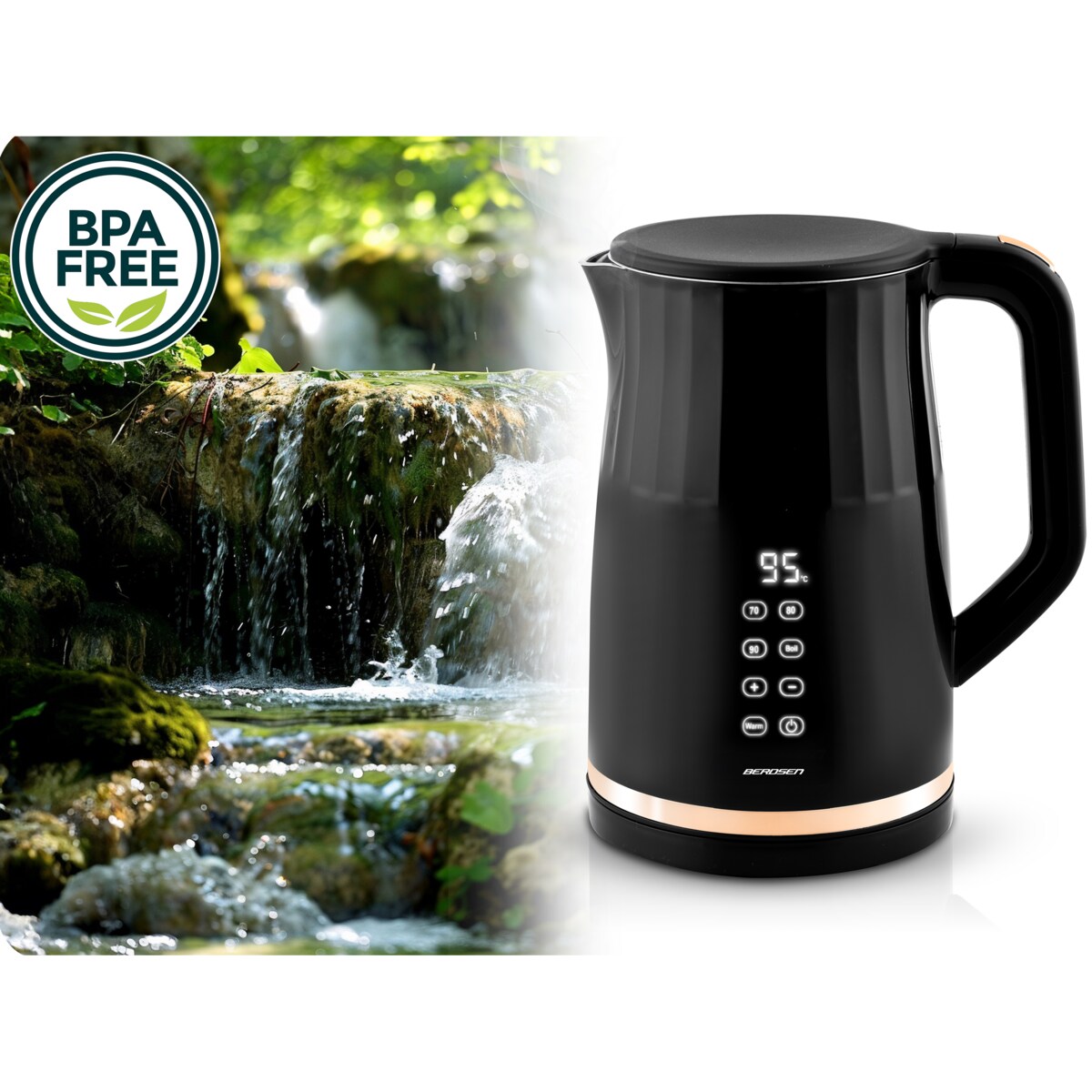 Czajnik elektryczny 2200w panel dotykowy 1,7l Berdsen