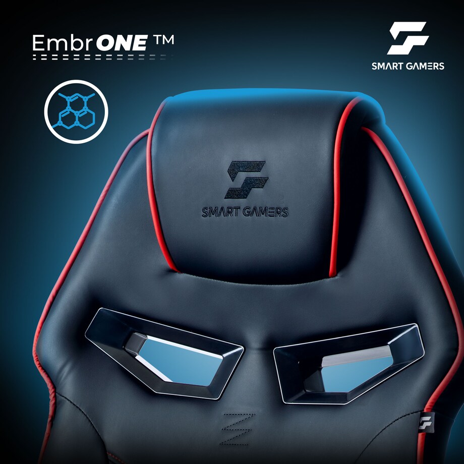 Fotel gamingowy obrotowy dla gracza Sofotel Furon czarno-czerwony