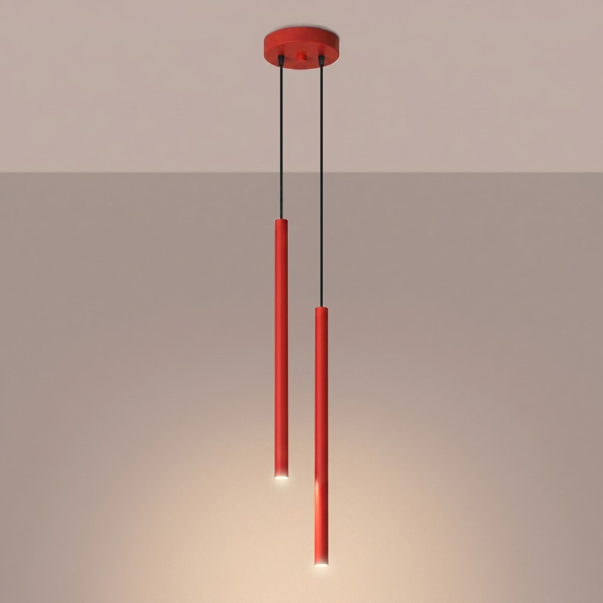 Lampa wisząca PASTELO 2 czerwona