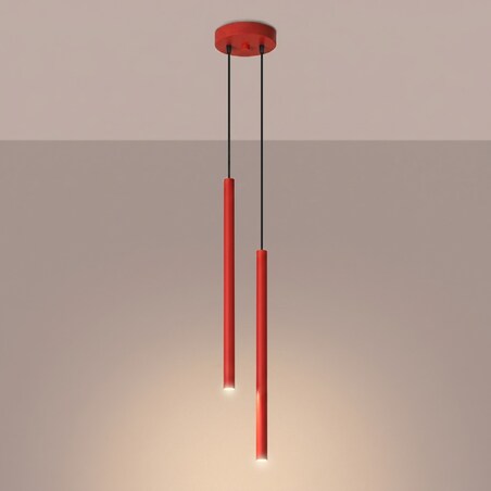 Lampa wisząca PASTELO 2 czerwona