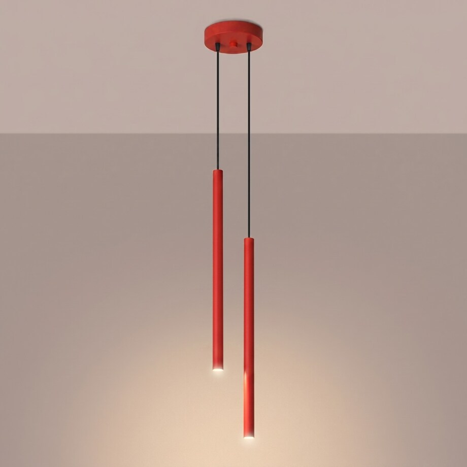 Lampa wisząca PASTELO 2 czerwona