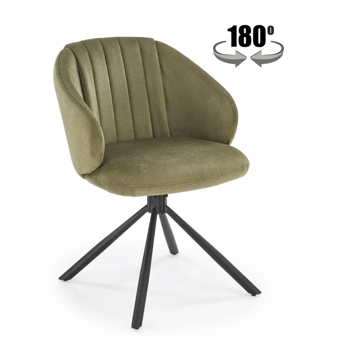 Krzesło tapicerowane K533 oliwkowe/czarne obracane