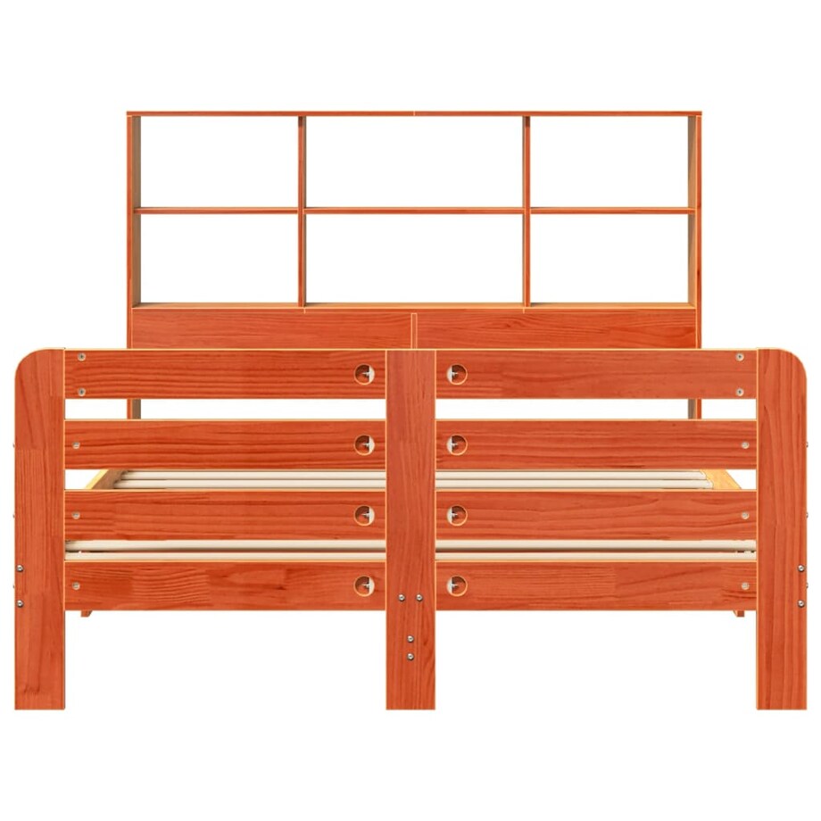 vidaXL Łóżko bez materaca, woskowy brąz, 140x200 cm, drewno sosnowe