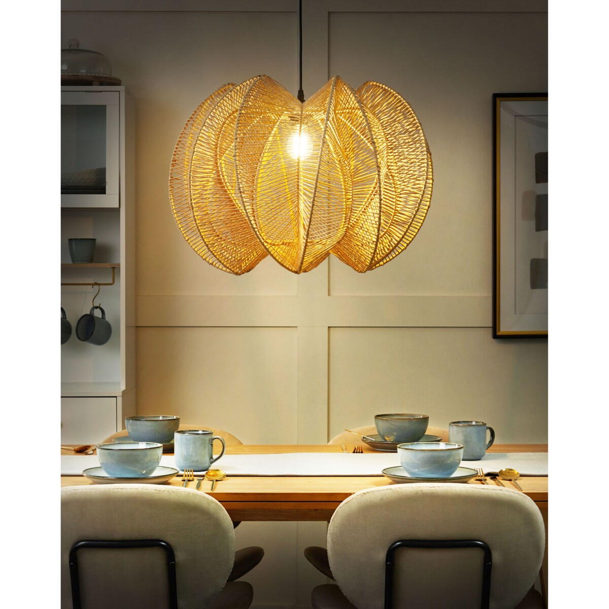 Lampa wisząca MANINGA Papierowa plecionka Jasnobrązowy