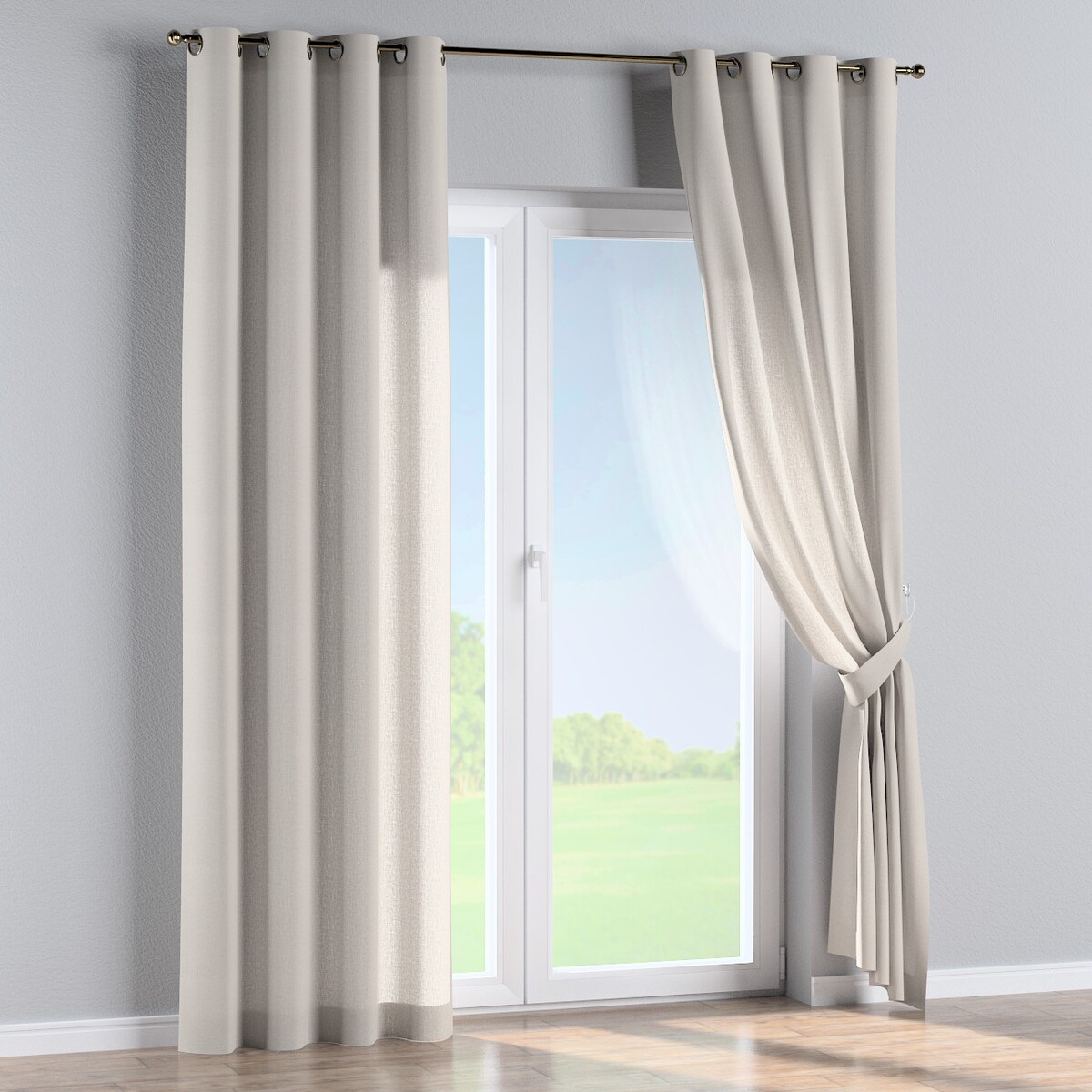 Zasłona na kółkach 1 szt. 130x260 szaro-beżowy